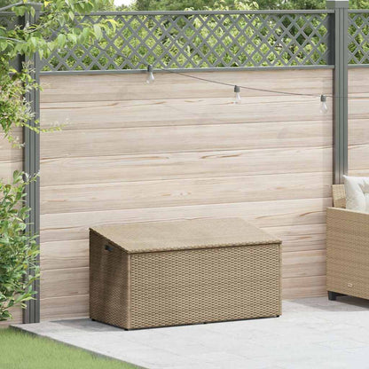 Garden Storage Box Beige 110x50x58 cm Poly Rattan