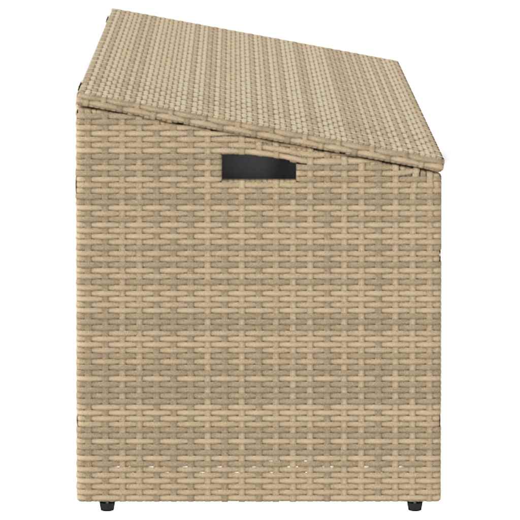 Garden Storage Box Beige 110x50x58 cm Poly Rattan