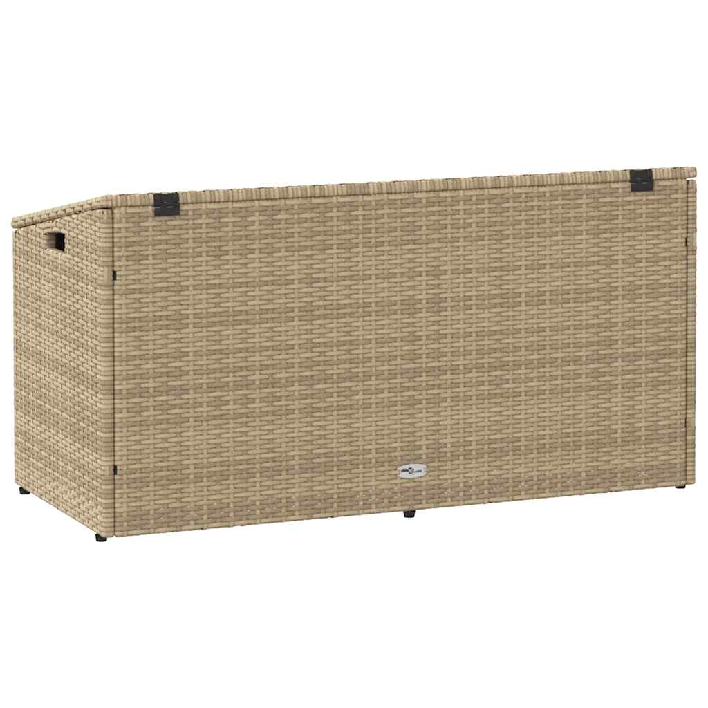 Garden Storage Box Beige 110x50x58 cm Poly Rattan