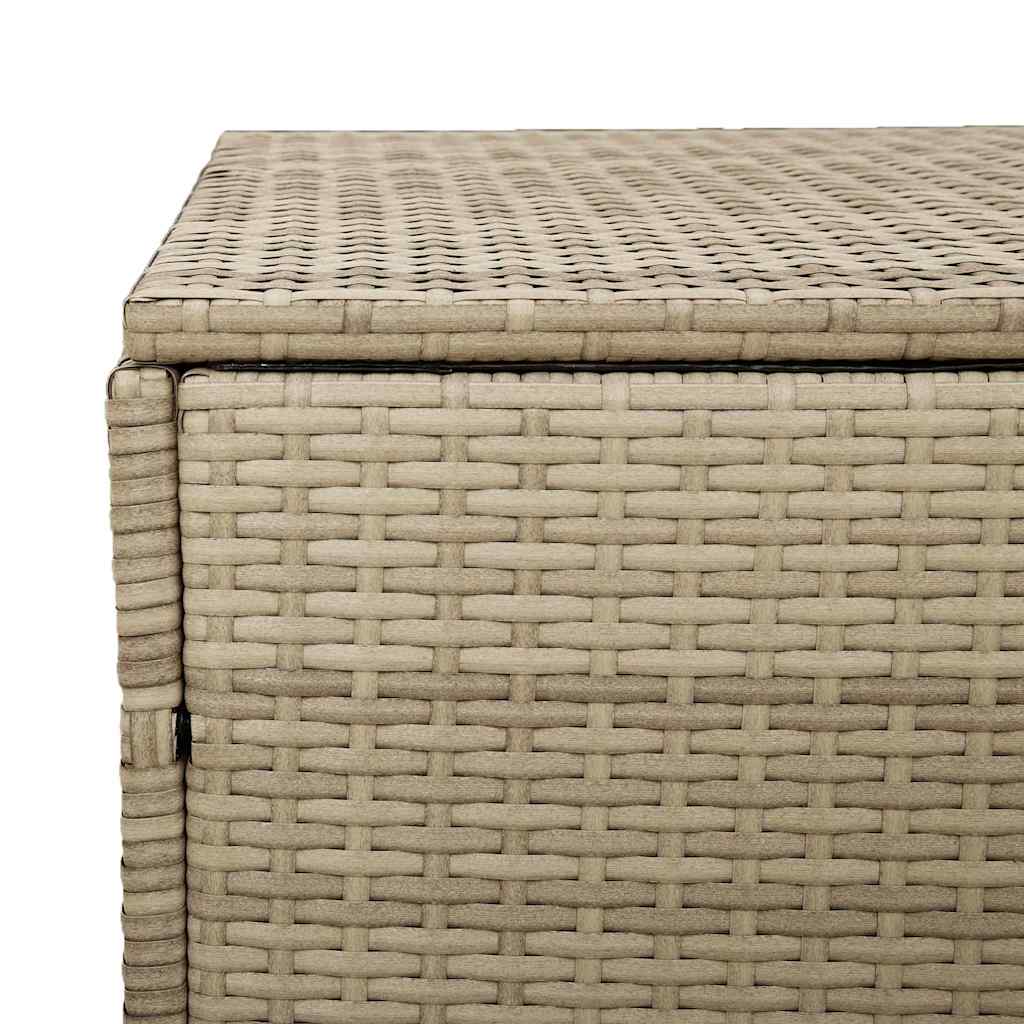 Garden Storage Box Beige 110x50x58 cm Poly Rattan