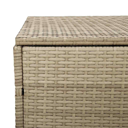 Garden Storage Box Beige 110x50x58 cm Poly Rattan