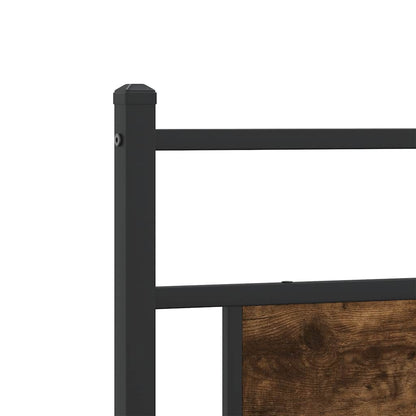 Metal Bed Frame without Mattress Smoked Oak 193x203 cm