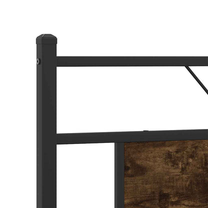 Metal Bed Frame without Mattress Smoked Oak 160x200 cm