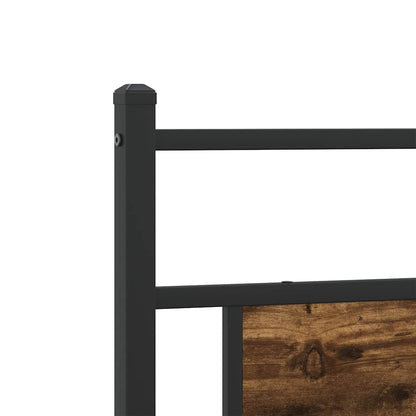 Metal Bed Frame without Mattress Smoked Oak 200x200 cm