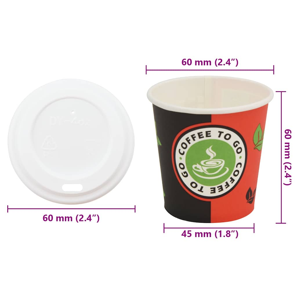 Paper Coffee Cups with Lids 1000 pcs 4oz 120ml