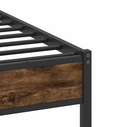 Bed Frame without Mattress Smoked Oak 75x190 cm Small Single Engineered Wood