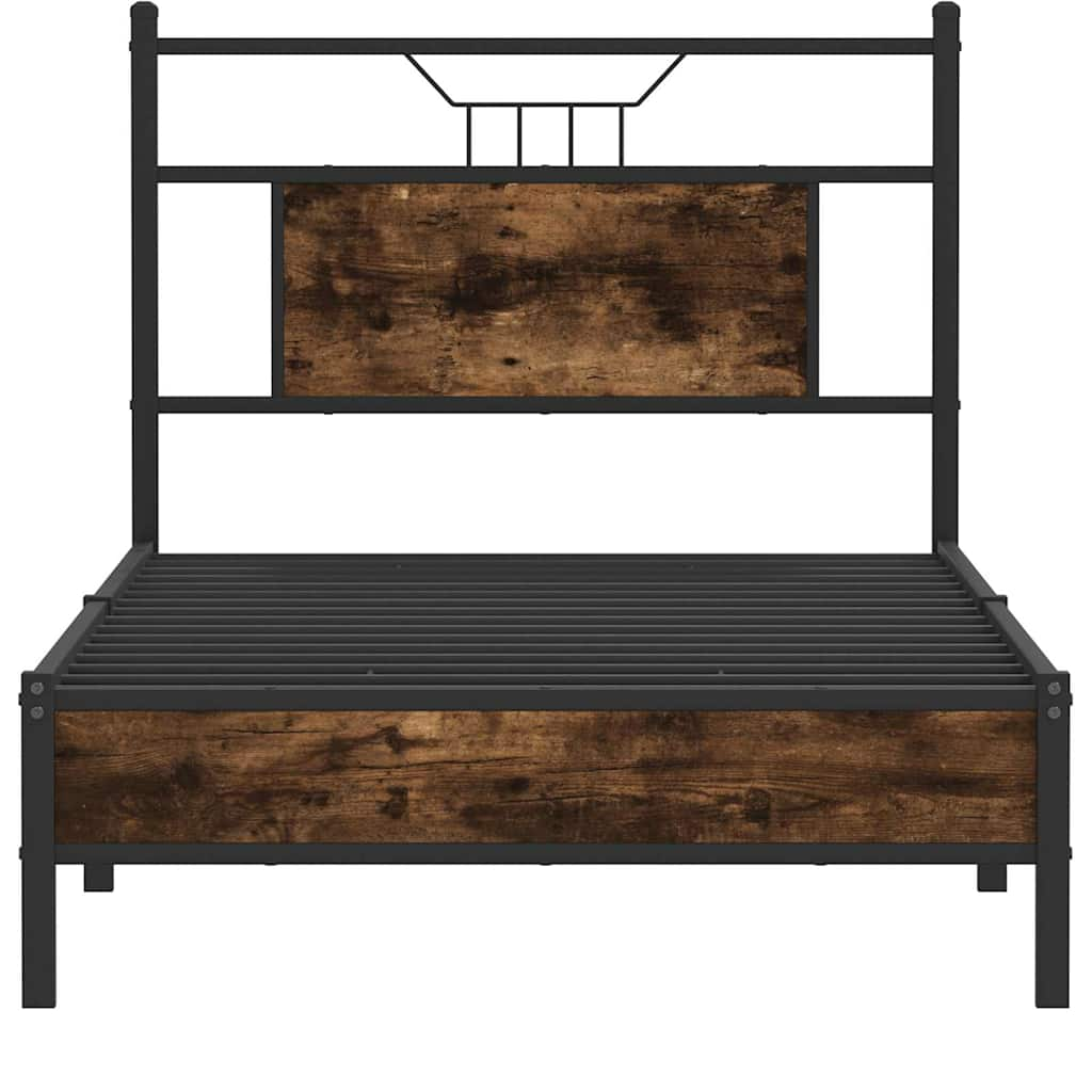 Bed Frame without Mattress Smoked Oak 90x200 cm Engineered Wood