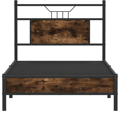 Bed Frame without Mattress Smoked Oak 90x200 cm Engineered Wood