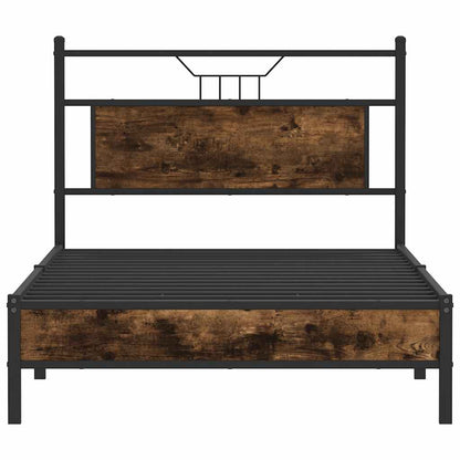 Bed Frame without Mattress Smoked Oak 100x190 cm Engineered Wood