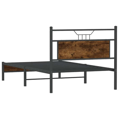 Bed Frame without Mattress Smoked Oak 100x190 cm Engineered Wood