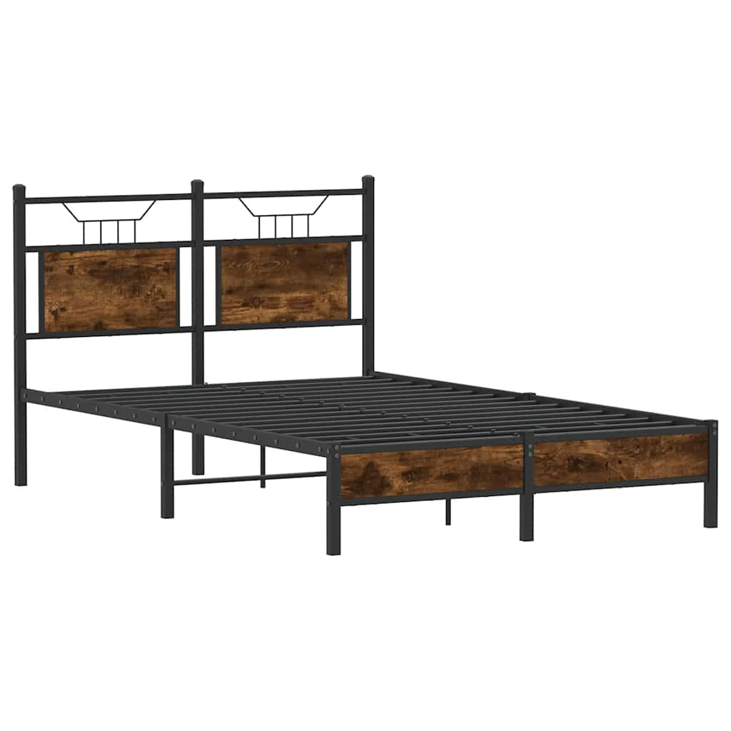 Bed Frame without Mattress Smoked Oak 120x200 cm Engineered Wood