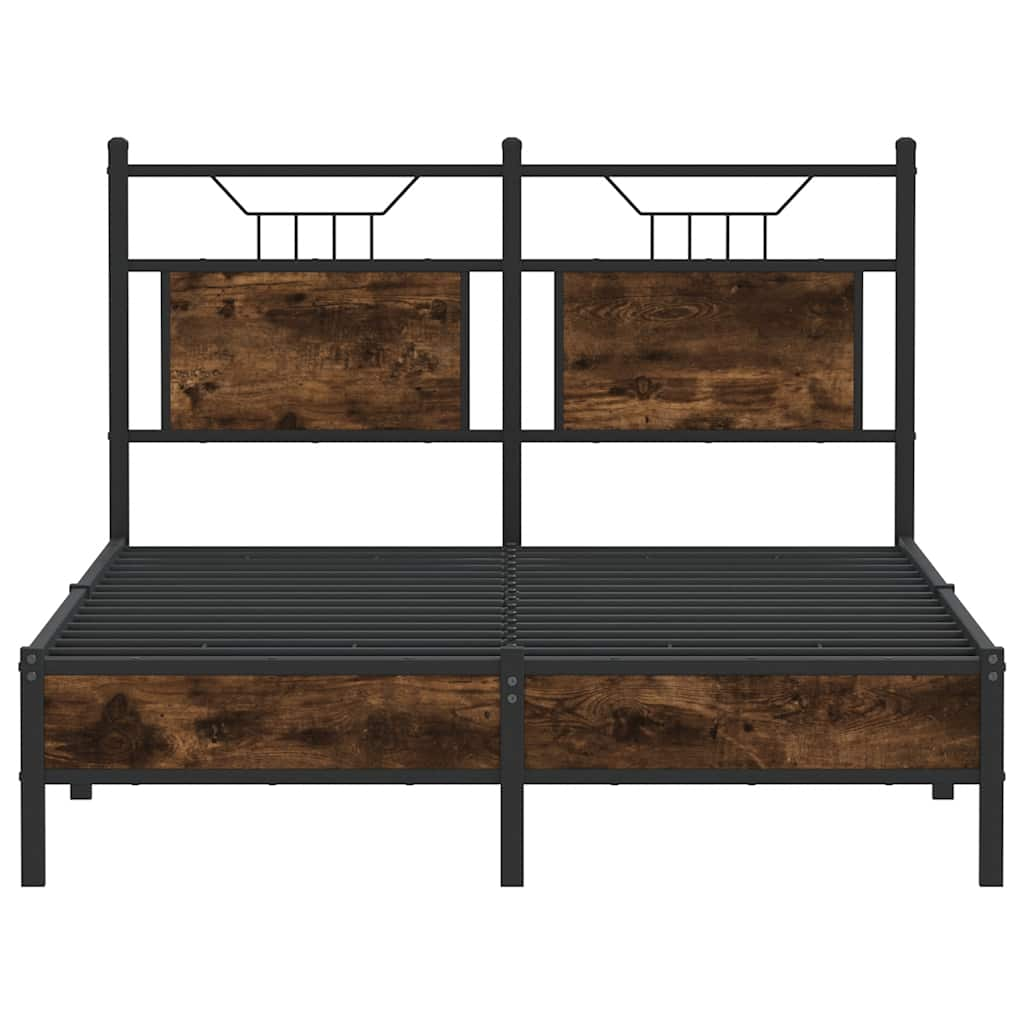 Bed Frame without Mattress Smoked Oak 120x200 cm Engineered Wood