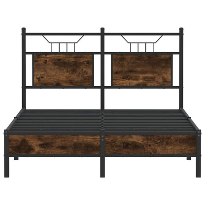 Bed Frame without Mattress Smoked Oak 120x200 cm Engineered Wood