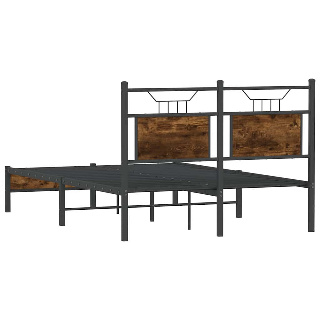 Bed Frame without Mattress Smoked Oak 120x200 cm Engineered Wood