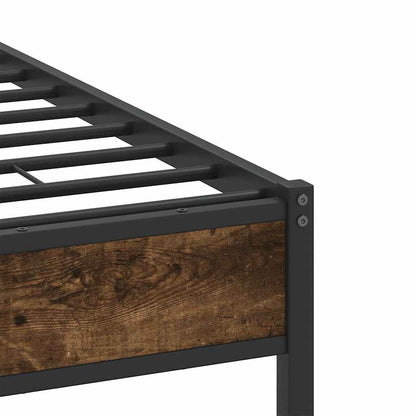 Bed Frame without Mattress Smoked Oak 120x200 cm Engineered Wood