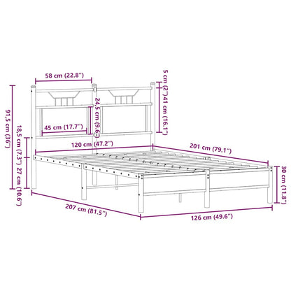 Bed Frame without Mattress Smoked Oak 120x200 cm Engineered Wood