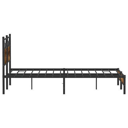 Bed Frame without Mattress Smoked Oak 137x190 cm Engineered Wood