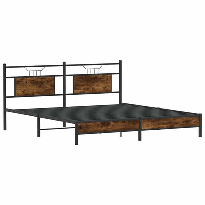 Bed Frame without Mattress Smoked Oak 160x200 cm Engineered Wood