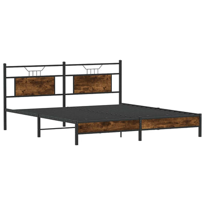 Bed Frame without Mattress Smoked Oak 183x203 cm Engineered Wood