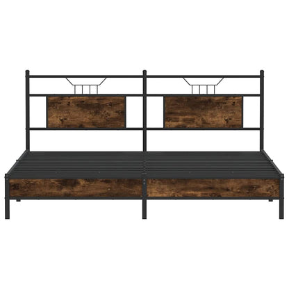 Bed Frame without Mattress Smoked Oak 183x203 cm Engineered Wood