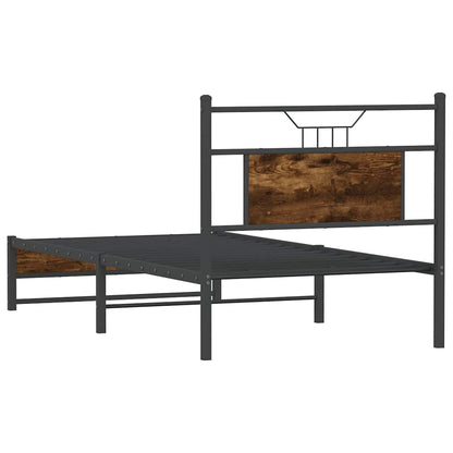 Bed Frame without Mattress Smoked Oak 75x190 cm Small Single Engineered Wood