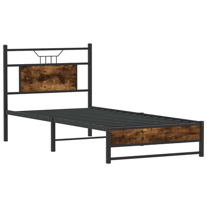 Bed Frame without Mattress Smoked Oak 90x200 cm Engineered Wood