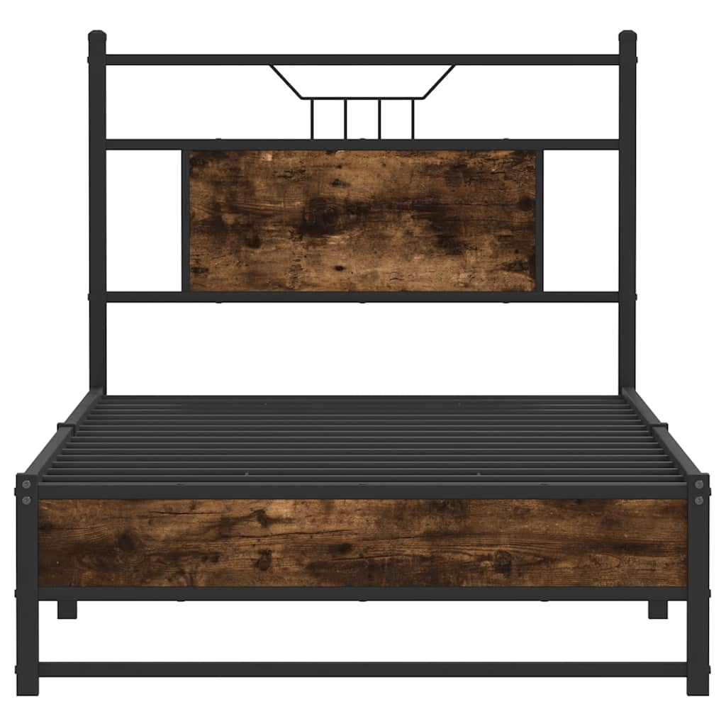 Bed Frame without Mattress Smoked Oak 90x200 cm Engineered Wood