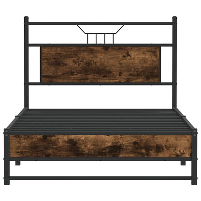 Bed Frame without Mattress Smoked Oak 107x203 cm Engineered Wood