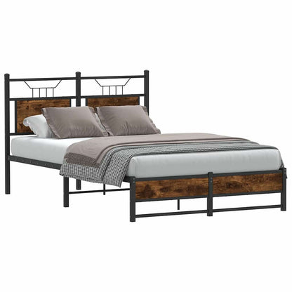 Bed Frame without Mattress Smoked Oak 120x200 cm Engineered Wood