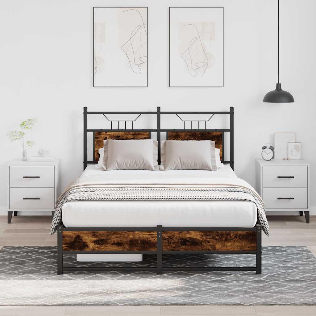 Bed Frame without Mattress Smoked Oak 120x200 cm Engineered Wood