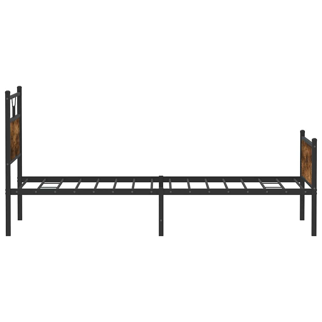 Bed Frame without Mattress Smoked Oak 107x203 cm Engineered Wood