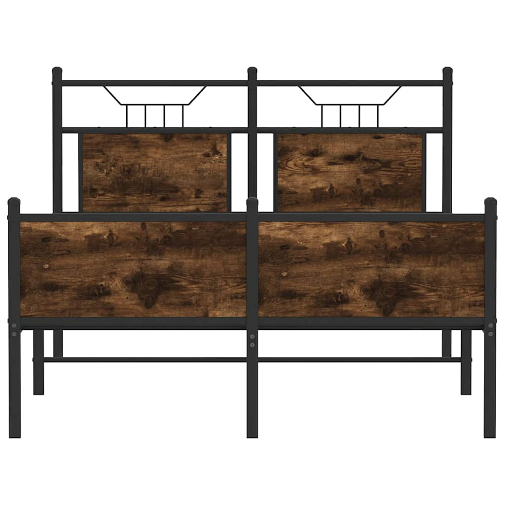 Bed Frame without Mattress Smoked Oak 120x200 cm Engineered Wood