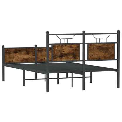 Bed Frame without Mattress Smoked Oak 120x200 cm Engineered Wood