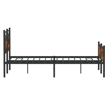 Bed Frame without Mattress Smoked Oak 140x190 cm Engineered Wood