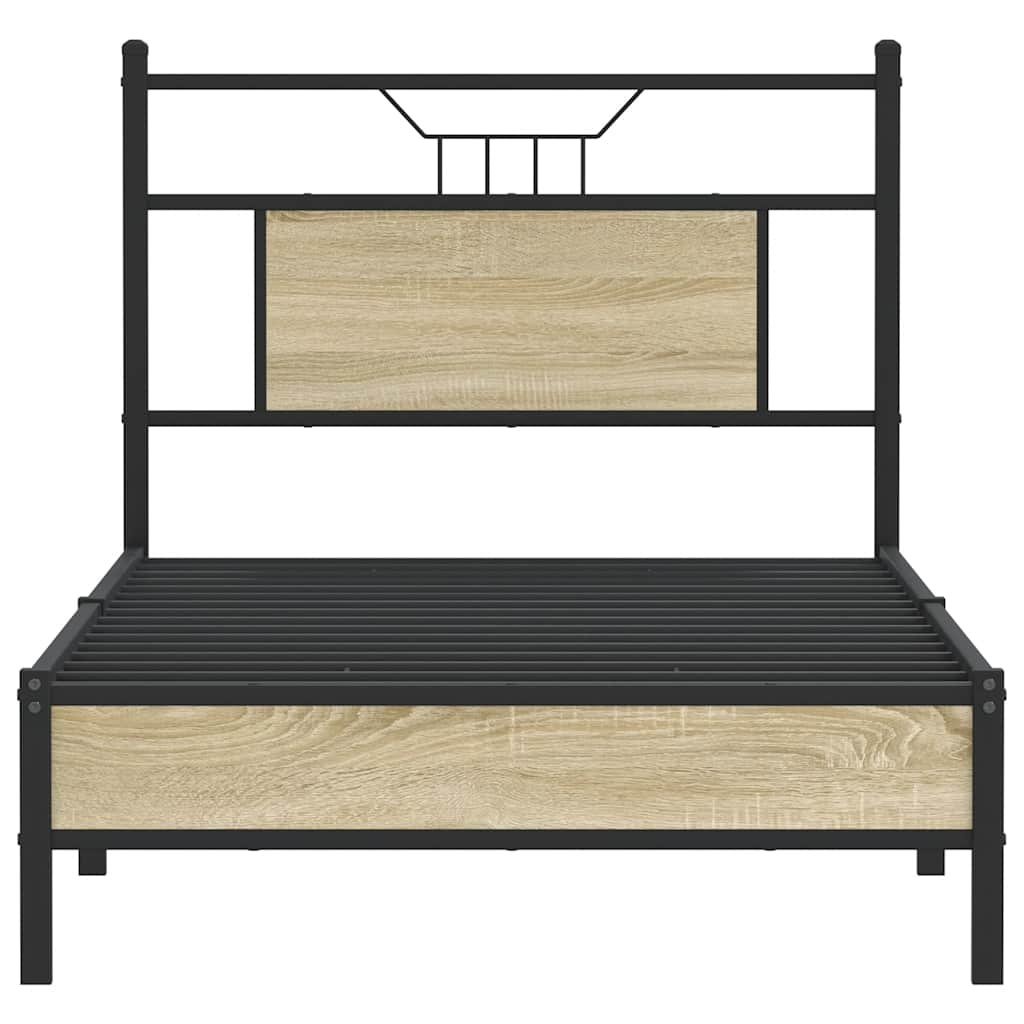 Bed Frame without Mattress Sonoma Oak 75x190 cm Small Single Engineered Wood