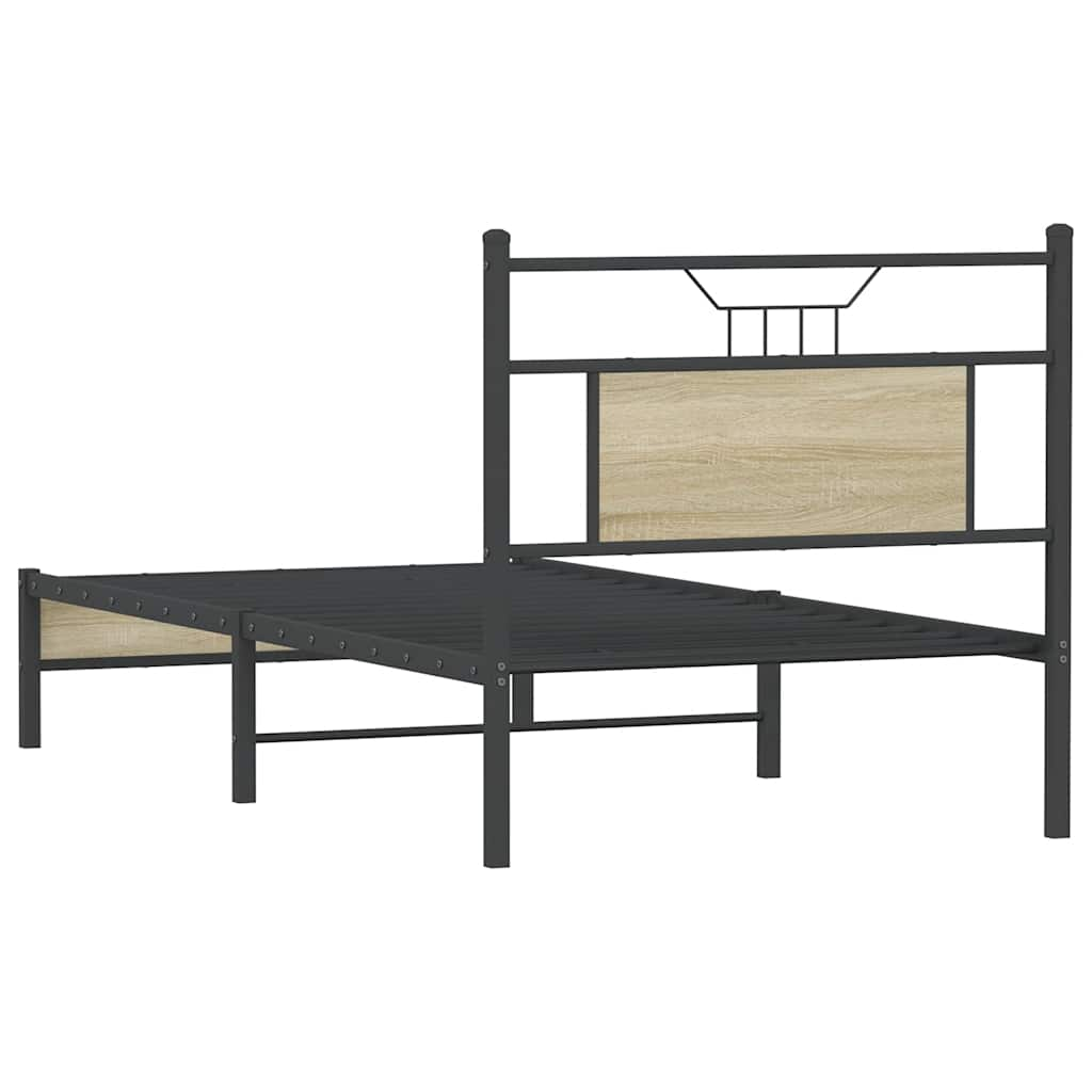 Bed Frame without Mattress Sonoma Oak 75x190 cm Small Single Engineered Wood