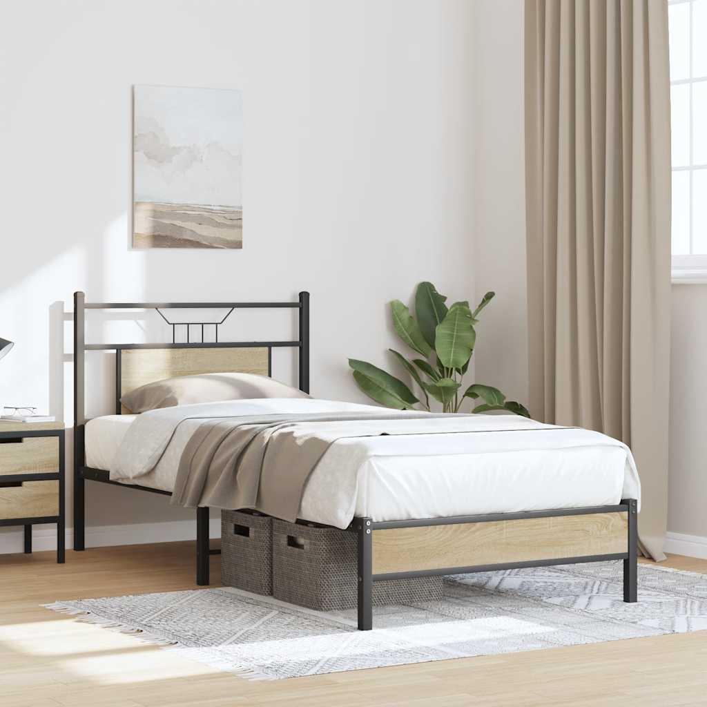 Bed Frame without Mattress Sonoma Oak 80x200 cm Engineered Wood