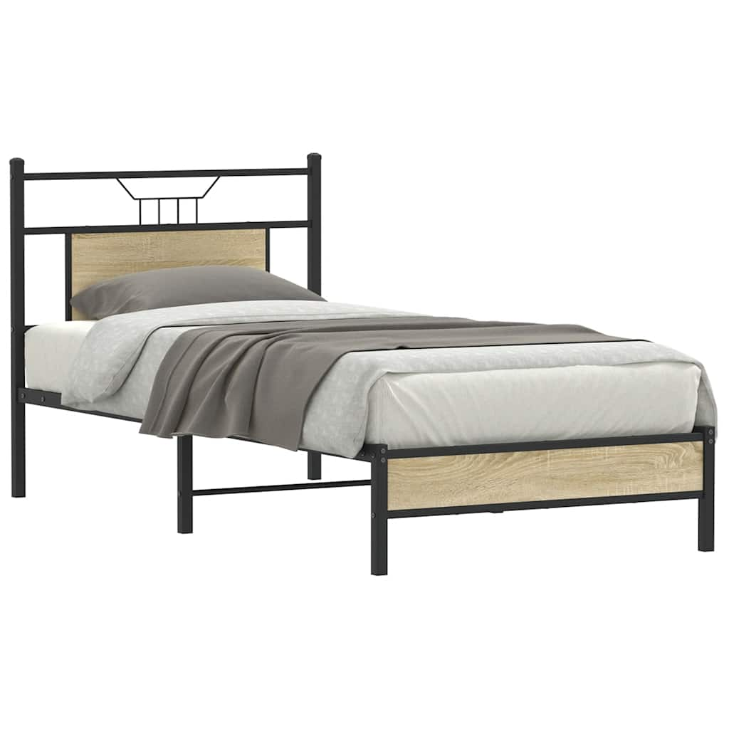 Bed Frame without Mattress Sonoma Oak 90x190 cm Single Engineered Wood