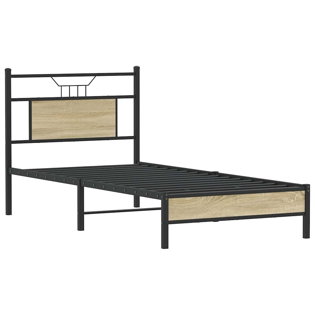 Bed Frame without Mattress Sonoma Oak 90x190 cm Single Engineered Wood