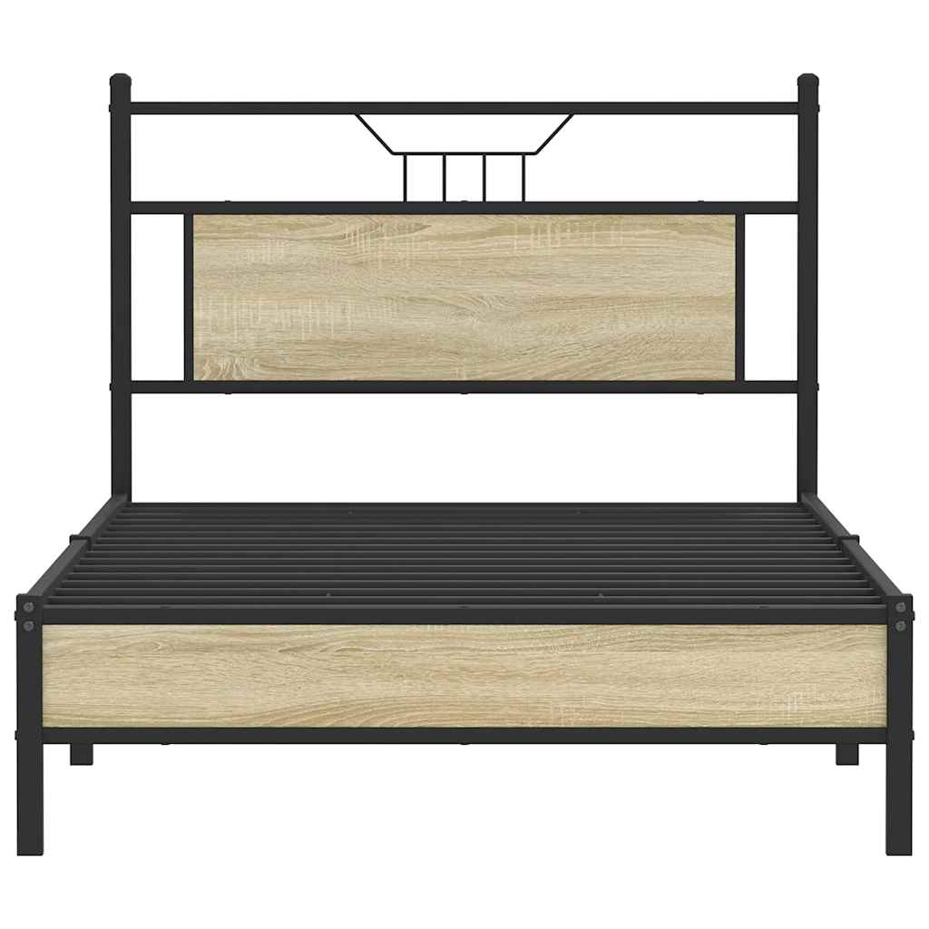 Bed Frame without Mattress Sonoma Oak 100x190 cm Engineered Wood