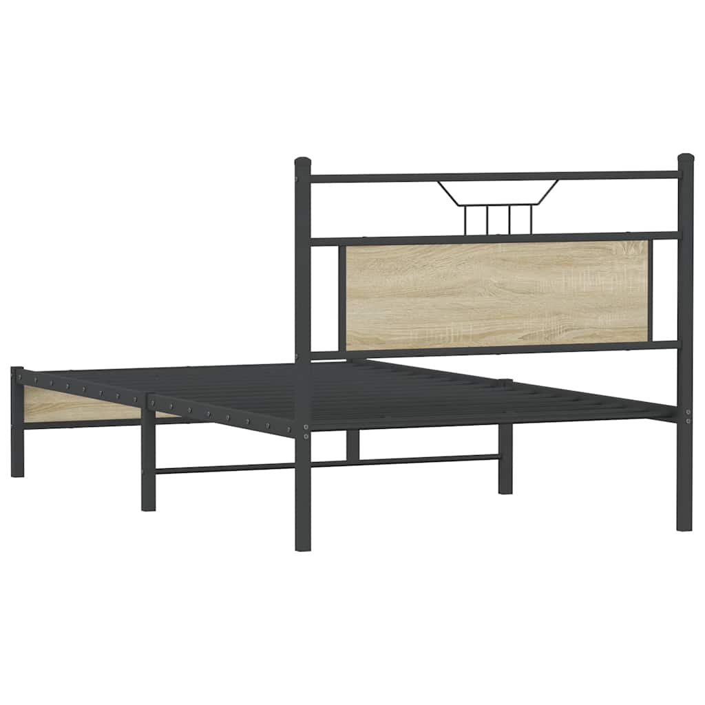 Bed Frame without Mattress Sonoma Oak 100x190 cm Engineered Wood