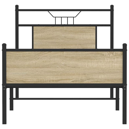 Bed Frame without Mattress Sonoma Oak 75x190 cm Small Single Engineered Wood