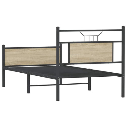 Bed Frame without Mattress Sonoma Oak 75x190 cm Small Single Engineered Wood