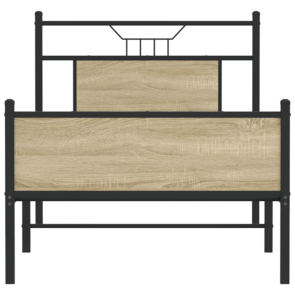 Bed Frame without Mattress Sonoma Oak 80x200 cm Engineered Wood