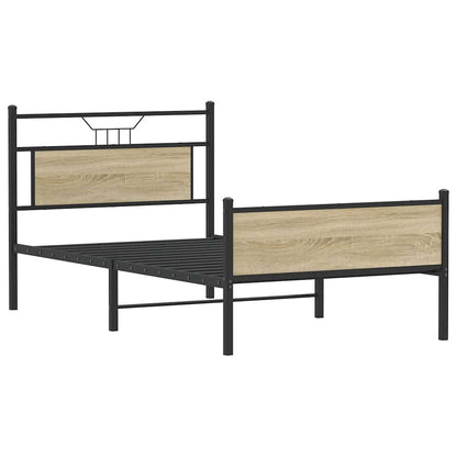 Bed Frame without Mattress Sonoma Oak 100x200 cm Engineered Wood