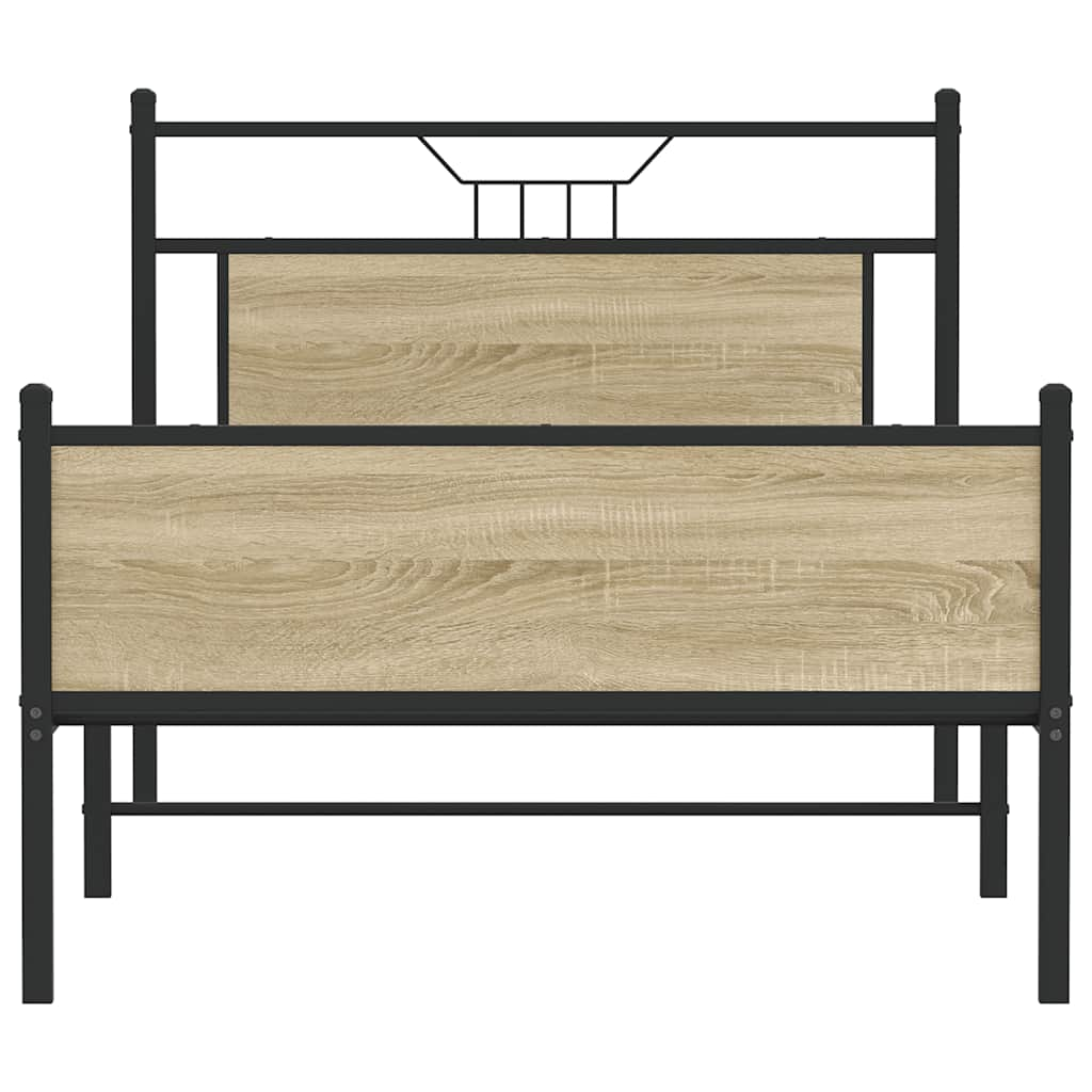 Bed Frame without Mattress Sonoma Oak 100x200 cm Engineered Wood