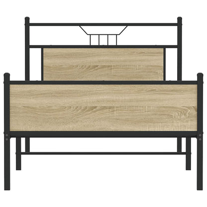 Bed Frame without Mattress Sonoma Oak 100x200 cm Engineered Wood