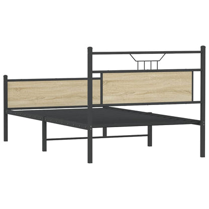 Bed Frame without Mattress Sonoma Oak 100x200 cm Engineered Wood