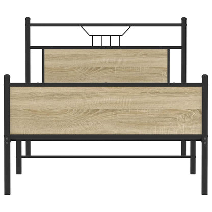 Bed Frame without Mattress Sonoma Oak 107x203 cm Engineered Wood