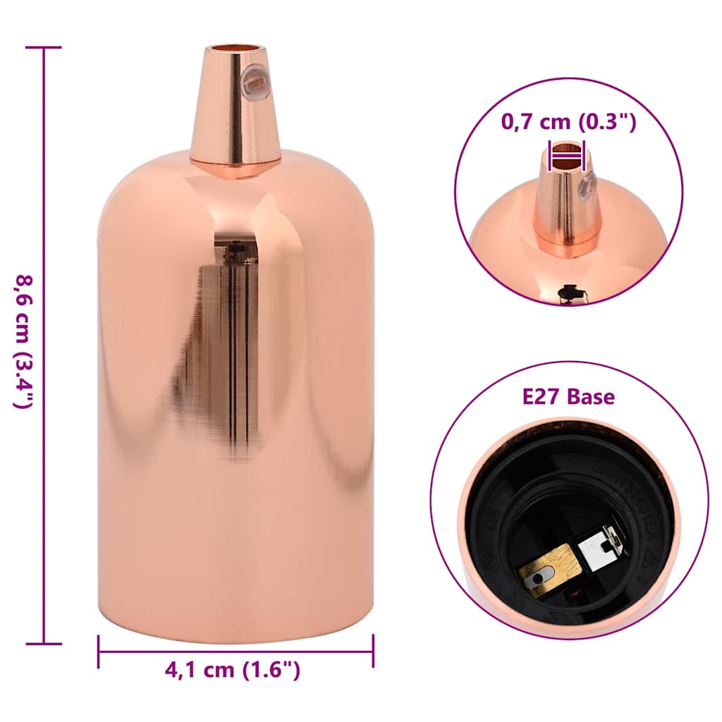 Lamp Holders 2 pcs Rose Gold E27